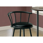 Monarch Specialties - 2398 Tabouret De Bar - Pivotant/Metal Noir - Paquet de 2-Confortablement rembourré