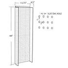 Azar Displays – Panneau d’accrochage à ailettes latérales, 44 x 14 po, transparent (700350-CLR)-Ailettes latérales : 4 1/2 larg. po