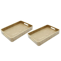 Cathay Importers - 13"W x 8.5"D x 2"H, Bentwood rectangulaire plateau avec poignées, Paq./2-Dimensions: 13”L x 8.5”P x2” H