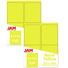 JAM Paper - Étiquettes postales, 4 x 5 po, jaune fluo, 2 paquets de 120 (354329153G)-Étiquettes postales jaune fluo