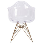 Chaise d’appoint transparente Allure avec cadre doré (FH-132-CPC1-GG)-Chaise d'appoint latérale