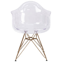 Chaise d’appoint transparente Allure avec cadre doré (FH-132-CPC1-GG)-Chaise d'appoint latérale