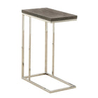 Monarch Specialties - 3253 Table D'Appoint - Taupe Fonce Avec Chrome-Table d'appoint à âme creuse, dotée d'un fini bois vieilli taupe foncé, offrant amplement d'espace pour déposer vos goûters, vos boissons et même vos repas
