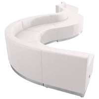 Flash Furniture – Alon Series ZB803560SWH, ensemble de réception 9 pièces, cuir, blanc-Revêtement doux en cuir blanc.