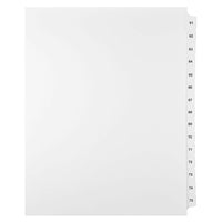 Mark Maker – Ensemble d’onglets séparateurs juridiques blancs, 1/15 onglets, format lettre, sans trous, numéros 61 à 75-Onglets séparateurs blancs, 1/15 onglets