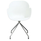 Cathay Importers – Chaise avec accoudoirs Eliana avec pattes chromées, blanc, paq./2-Polypropylène blanc