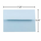 JAM Paper Enveloppes livret pour invitations avec fermeture gommée, 5 1/4 x 7 1/4 po, bleu poudre, 1000/paquet-Ouverture : latérale