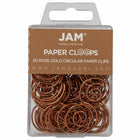 JAM PAPER - Trombones Circulaires Colores, Or Rose, 2 Paquets de 50-Couleur: Rose Gold