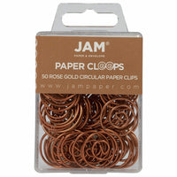 JAM PAPER - Trombones Circulaires Colores, Or Rose, 2 Paquets de 50-Couleur: Rose Gold