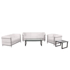 Flash Furniture – Mobilier de réception Hercules Regal, blanc (ZBREGAL810SETWH)-L’ensemble de sofas de réception est idéal pour n’importe quelle zone d’attente de bureau et est conçu pour une utilisation commerciale