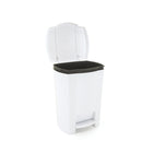 Poubelle À Pédale Mistral Classique - 30 Litre - Blanc-Contenant amovible facile à nettoyer. Design compact pour économiser l'espace.