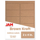 JAM Paper - Étiquettes d'adresse d'expédition - Envoi standard - 2 po x 4 po - Kraft brun - Paquet de 120-Emballage anglais seulement