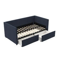 Lit de jour Urban avec espace de rangement, Linge bleu-1