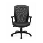 Staples − Fauteuil de direction à dossier maillé, noir-Dossier revêtu d’un tissu maillé respirant offrant un confort agréable