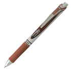 Pentel - Stylo gel EnerGel remplissable avec prise - Rétractable - 0,7 mm - Encre brun-Stylo gel à séchage rapide