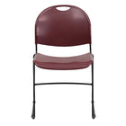 Flash Furniture - Chaise ultra-compacte empilable bourgogne de la série HERCULES avec cadre enduit de poudre noire-Ensemble de 5 chaises empilables polyvalentes