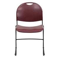 Flash Furniture - Chaise ultra-compacte empilable bourgogne de la série HERCULES avec cadre enduit de poudre noire-Ensemble de 5 chaises empilables polyvalentes