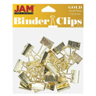 JAM Paper – Grands pince-notes colorés, 19 mm, doré, 25/paquet (334BCGO)-Taille : Petit 0,75 po (19 mm)