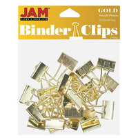 JAM Paper – Grands pince-notes colorés, 19 mm, doré, 25/paquet (334BCGO)-Taille : Petit 0,75 po (19 mm)