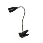 Limelights - Lampe de table à pince All the Rages à DEL à col de cygne LD2005-BLK, noir-Lampe noire en plastique
