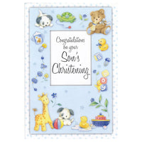 Rosedale – Cartes de souhaits et enveloppes « Son Baby Christening » 5 1/2 x 8 po, 12/paquet (15410)-Imprimées sur papier cartonné non couché de haute qualité