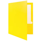 JAM Paper Chemises de présentation lustrées avec deux pochettes, jaune, 12/paquet-4
