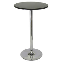 Nicer Furniture - table de bar ronde de 28 po - base chromée-Une table légère et polyvalente qui peut s'adapter à différents environnements : bars, bistros, restaurants et lieux événementiels