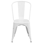 Flash Furniture – Chaise empilable en acier pour l’intérieur et l’extérieur, blanc (CH31230WH)-Chaise empilable de style bistro