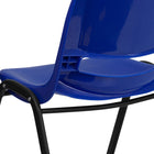 Flash Furniture – Chaise coquille empilable et ergonomique Hercules, cadre noir et siège de 14 pouces, bleu marine-Le dossier ventilé permet la circulation de l'air