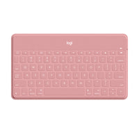 Logitech - Clavier Keys-To-Go Bluetooth pour iPhone, iPad et Apple TV - Rose-Le Keys-To-Go de Logitech est un clavier super fin et super léger que vous pouvez garder avec vous tout au long de la journée, que ce soit pour travailler ou apprendre depuis le jardin ou au bureau.
