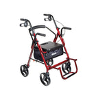 Drive Medical - Fauteuil de transport/rollator Duet, bordeaux-Combine les caractéristiques d’un rollator et d’un fauteuil de transport en un seul appareil. Une personne peut marcher seule sans aide ou se faire pousser en toute sécurité par un accompagnateur