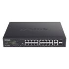 Commutateur PoE non géré 10/100 à 18 ports avec 2 ports SFP combinés de D-Link (DES-1018MPV2)-Commutateur non géré prêt à l'emploi parfait pour alimenter les appareils compatibles PoE