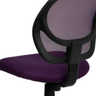 Flash Furniture - Chaise fonctionnelle sans accoudoirs, dossier mi-dos, avec mailles, WA-3074-PUR-GG, violet-Mousse ignifuge CA117