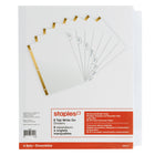 Staples - Séparateurs à onglets effaçables, blanc, 4 ens. de 8 séparateurs-Écrivez sur les onglets plastifiés avec presque tout instrument d’écriture