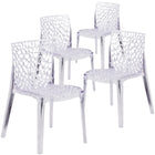 Flash Furniture - Chaise auxiliaire empilable transparente de la série Vision-Quantité de pile: 8