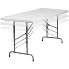 Flash Furniture – Table pliante à hauteur réglable de 72 po, blanc granit, blanc granit (RB3072ADJ)-Table pliante de 6 pieds