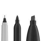 Sharpie - Emballage Projets de - pointes fine/ultra fine/biseautée - noir - Paquet de 6-Couleur de l'encre: Noir