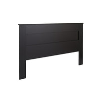 Prepac - Tête de lit à panneau plat BHFK-1301-1, très grand lit, noir-Convenable aux très grands lits