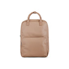 Bugatti - Sac à dos 15,6 po en cuir vegane de la collection PURE, Taupe-Bandouillere d'epaules rembourrees et ajustables. Poignees sur le dessus renforcees