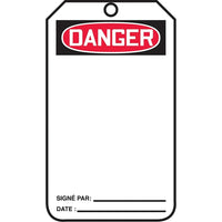 Accuform Signs - Étiquettes De Sécurité, Plastique, 3-3/8po La X 5-7/8po H, Français, paquet de 25-Hauteur 5-7/8po