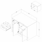 South Shore - Myro - Îlot de cuisine avec rangement - Faux Marbre blanc et Blanc-Une tablette ajustable: derrière les deux portes se cache une tablette, qui peut être ajustée à 4 hauteurs différentes selon vos préférences. Elle pourra vous servir d’espace de rangement supplémentaire pour votre nourriture, vos petites poêles, ou autres outils de cuisine. Elle peut supporter un poids maximal de 25 lb.
