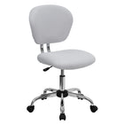Flash Furniture - Fauteuil fonctionnel sans accoudoirs, WA-2376-F-WHT-GG, mailles, dossier mi-hauteur, blanc-Rembourrage en maille blanche