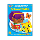 TREND enterprises Inc. - Livre d'activités à section effaçable, School Skills, préscolaire : prématernelle, maternelle-Livre à couverture souple avec des pages effaçables pour les jeunes enfants qui pratiquent la motricité de base, la lecture, lâ€™écriture et le triage