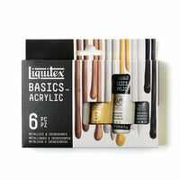 Liquitex - Basics Peinture acrylique poser - 6 x 22ml -Métal et irisé-Acrylique