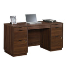 Sauder 60"W La Collection Palo Alto Crédence - Finition Spiced Mahogany-Surface supérieure avec revêtement en mélanine est résistant à la chaleur, taches et éraflures. Gestion de cordons. Fini sur tous les côtés pour d'emplacement polyvalentes.