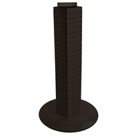 Azar Displays – Présentoir rotatif de comptoir à panneaux perforés sur 4 côtés, 24 x 4 x 4 (po), noir opaque (700222-BLK)-Présentoir à panneaux perforés emboîtables sur 4 côtés et base rotative en plastique transparent de 14 1/2 pouces de diamètre
