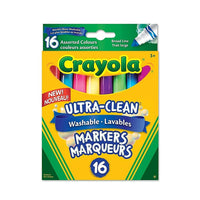 Crayola - Marqueurs lavables de la collection Colossal - Couleurs variées  - Paquet de 16-Les marqueurs Colossal de Crayola vous donneront des heures de plaisir
