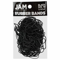 JAM PAPER - elastiques colores, Taille 19, Paquet de 100-Couleur : Noir