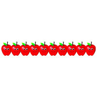 Bordure de salle de classe découpée à l'emporte-pièce Hygloss de 36 pi, pommes heureuses, paquet de 72-Avec des visages lumineux et souriants, ces pommes ne sont pas seulement pour l'enseignant.