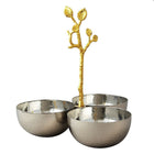 Elegance – Triples bols martelés avec vigne dorée-Type : Bol de service